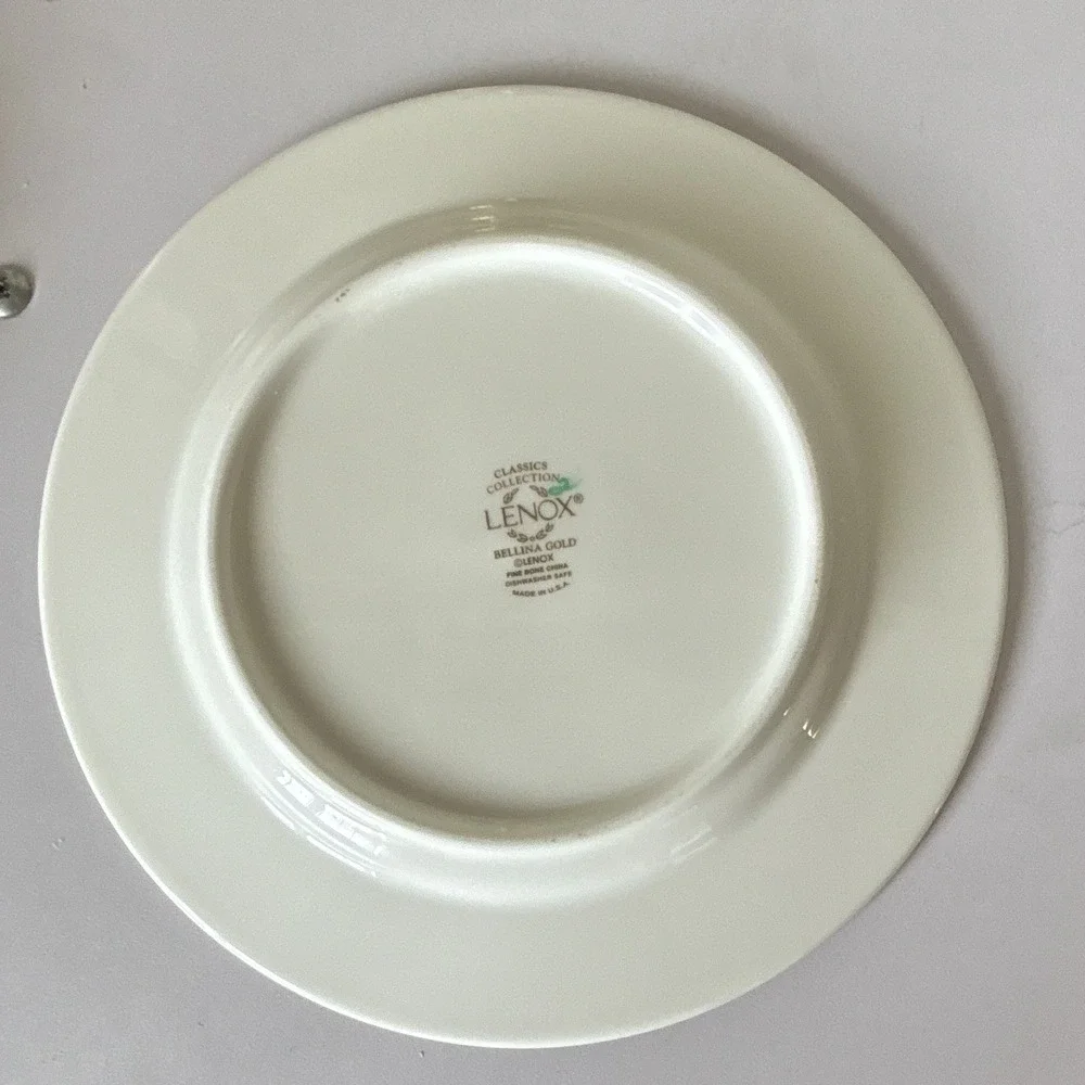 Lenox Classics Collection Bellina Gold Floral Bone China 8in Plate